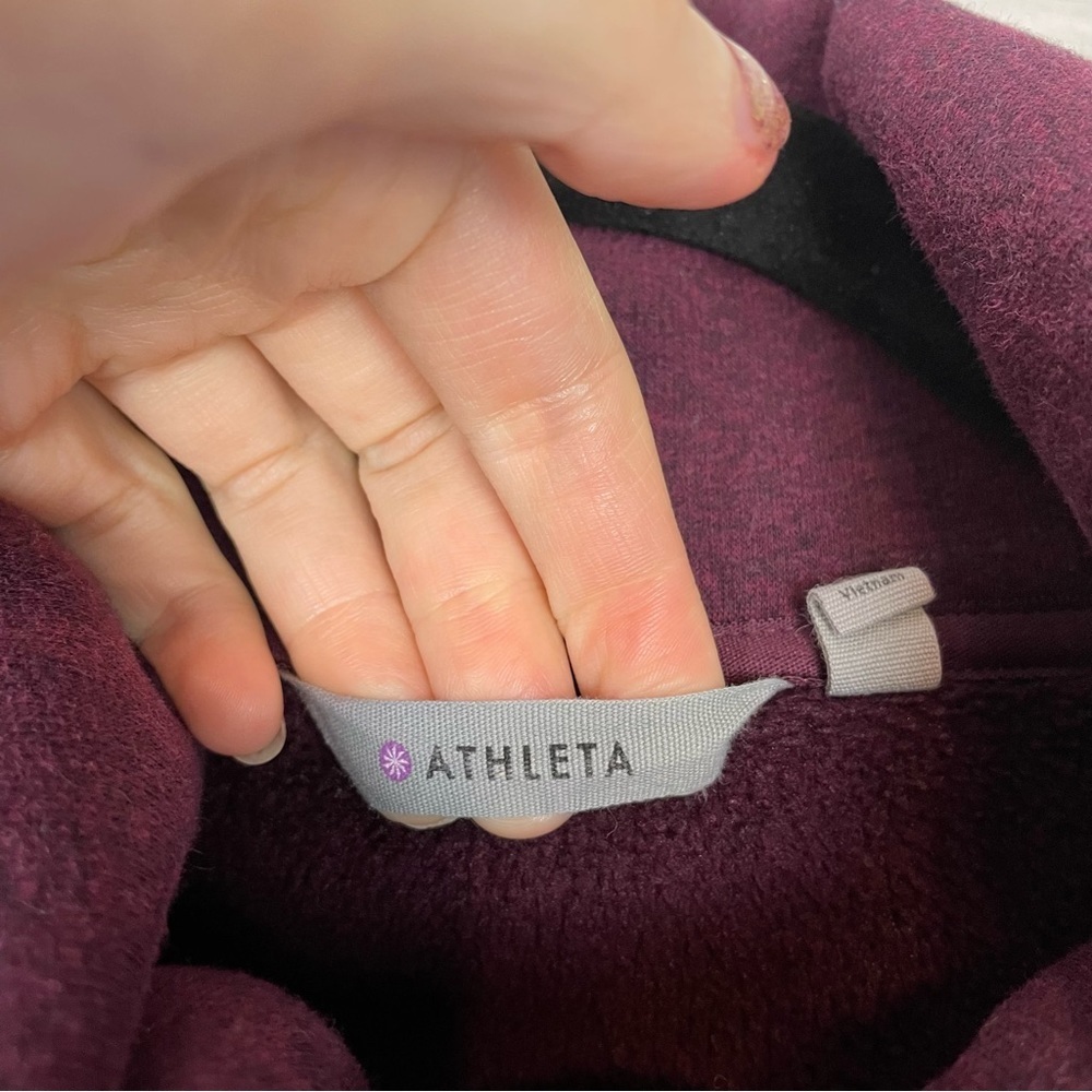 Athleta Burgundy Cowl Neck Pullover Hoodie Size Medium - Picture 6 of 7